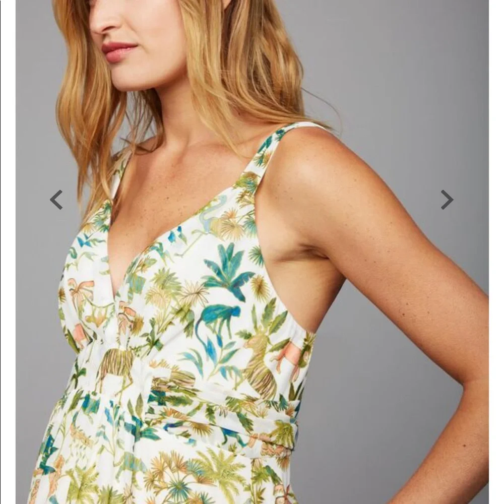 Pietro Brunelli Floral Maxi Dress - White and Green - Picture 3 of 7